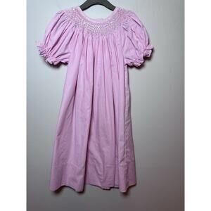 Rosalina Girls Smocked Bishop Dress Pink White Gingham Size 4T